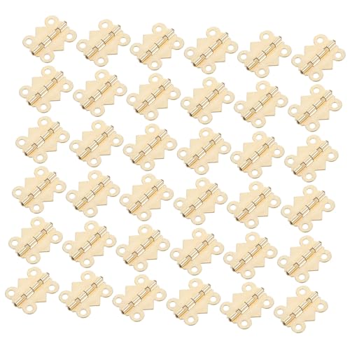 NUOBESTY 100 Stück Schmuckkasten Scharniere Antik Stil Klappbar Retro Scharniere mit Schrauben für Holzkisten DIY Handwerkszubehör von NUOBESTY