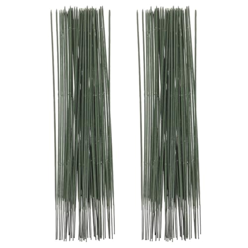 NUOBESTY 100 Stück grüner Blumenstammdraht für DIY-Blumenarrangements, künstliche Blumenstäbe, Basteldraht für Blumensträuße, Floristenbedarf von NUOBESTY