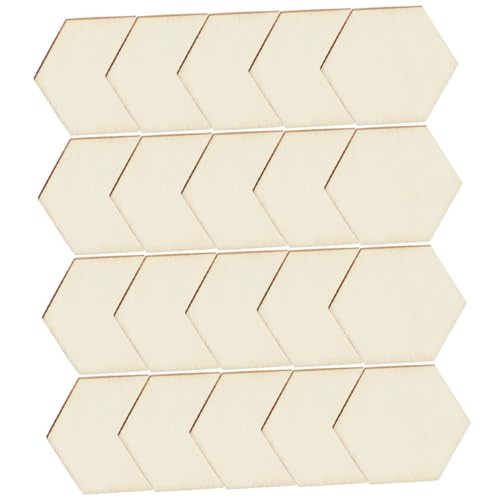NUOBESTY 100stücke Unverarbeitete Holzstücke Sechseckige Geformte Holzplatten Diy Holzplatten Für Heimwerker Bastelmaterial von NUOBESTY