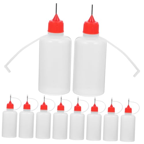 NUOBESTY 10stücke Klebstoffflaschen Mit Nadelspitze Quetschflaschen Leer Applikatorflaschen Transparente Klebstoffspenderflaschen Nadelflaschen Für Präzision von NUOBESTY