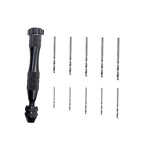 NUOBESTY 11 Stück Teiliges Handbohrer Drahtmessern Drehwerkzeug und Mini bohrfutter Aluminiumlegierung für Präzises Bohren von Schmuck Perlen und Holzarbeiten Bohrerhalter Schwarz von NUOBESTY