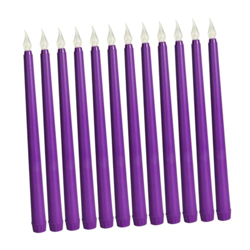 NUOBESTY 12 Stück Elektronisches Kerzenlicht Led Batteriebetriebene Stabkerzen Batterie Kerzen Flammenlos Kerzen Betrieben Led -kerzen Spitzkerzen Hausdekoration Plastik Pp Violett NUOBESTY 12 Stück Elektronisches Kerzenlicht Led Batteriebetriebene Stabkerzen Batterie Kerzen Flammenlos Kerzen Betrieben Led -kerzen Spitzkerzen Hausdekoration Plastik Pp Violett von NUOBESTY