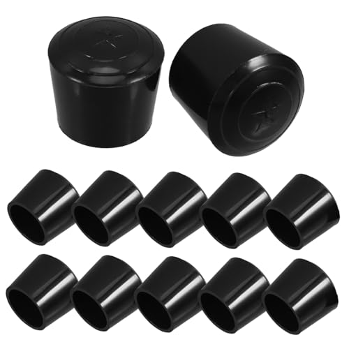NUOBESTY 12 Stück Gummifüße Bodenschoner für Hockerbeine Tischbodenschützer Stuhlbeine Bodenschutz Pads Stuhlgleiter Anti-Sink-Fußabdeckung für Stühle Hocker Fußschützer Black von NUOBESTY