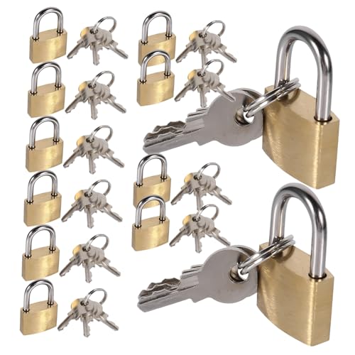 NUOBESTY 12 Stück Teiliges Mini Kupfer-vorhängeschloss für Gepäck Rucksäcke Koffer Tagebücher Kleines Reisesicheres Vorhängeschloss Leichtes Tragbares Robustes Sicherheitsschloss für Boxen von NUOBESTY