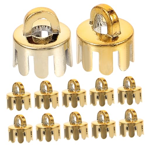 NUOBESTY 12 Stück Weihnachtskugel Aufhänger Kappen für DIY Dekoration Goldene Endkappen für Transparente Kugeln und Wiederverwendbar für Weihnachtsbaum und Festtagsdekoration von NUOBESTY