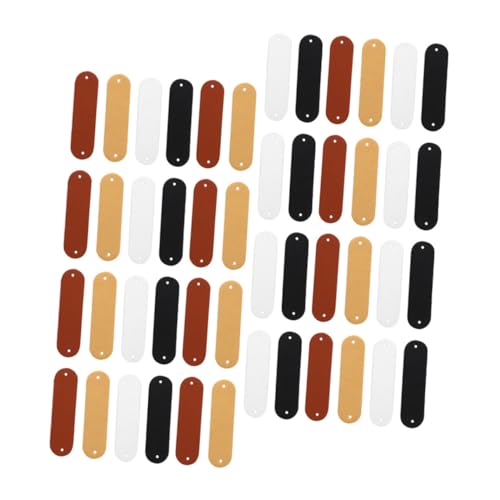 NUOBESTY 120 Stück Teiliges Pu-Leder-Etiketten Löchern Blanko Labels zum Annähen für DIY Handarbeit Häkeln Nähen und Basteln Vielseitige Lederlabels für Handgemachte Taschen Kleidung Hüte von NUOBESTY