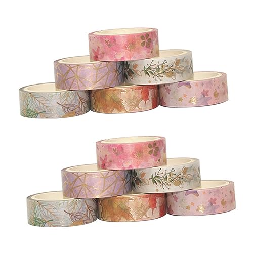 NUOBESTY Ästhetisches Washi-tape Deko-klebeband-set 12-teilig Klebebänder Im Japanischen Stil Für Karten Scrapbooking Büro- 500 Cm von NUOBESTY