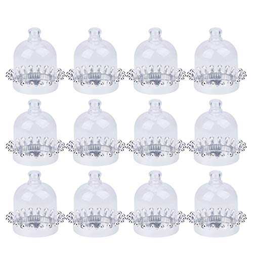 NUOBESTY 12st Schokoladenständer Cupcake-display-abdeckung Tortenständer Mini Glasglocke Cake Dome Stehen Plastikkuchendeckel Mini-tortendom Papierbecher Kuchenträger Kuppel Kuchenblech von NUOBESTY