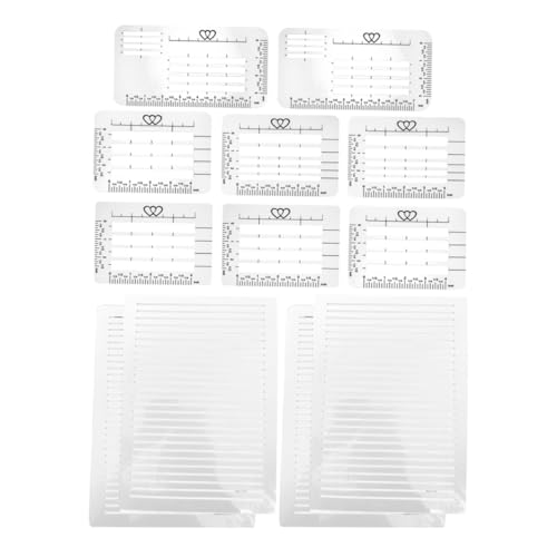 NUOBESTY 12stücke Teiliges Schablonen-Set Für Briefumschläge Mit Gerader Schablonenvorlage Kunststoffskala Schreib-Kalligraphie-lineal Linienführung Für Adressierung Und Journaling von NUOBESTY