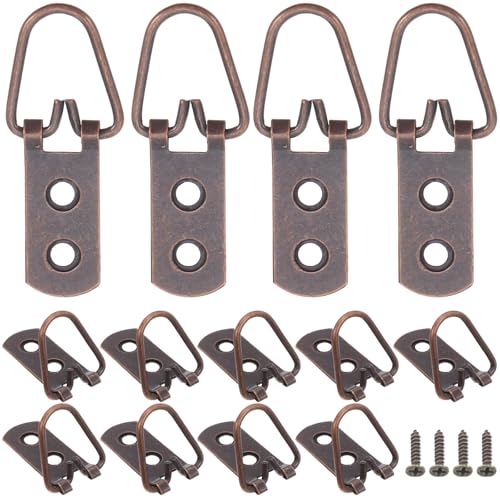 NUOBESTY 15 Stück D-Ring-Bilderaufhänger: Metallrahmenhaken zum Aufhängen von Gemälden, Fotos und Dekorationen, Hardware für Trockenbau, Beton von NUOBESTY