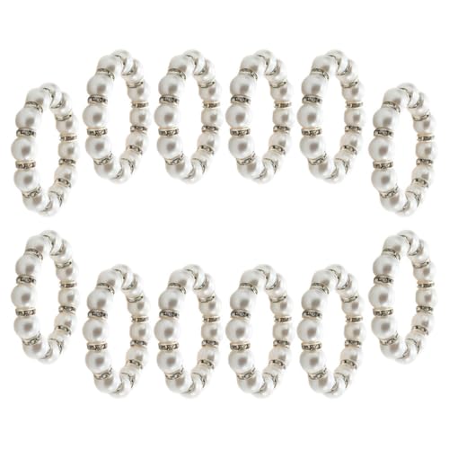 NUOBESTY 15 Stück Imitation Pearl Serviette Ringe Beaded Napkin Halter für Hochzeiten Geburtstagsfeiern und Festliche Anlässe Stilvolle Tischdekoration für Besondere Anlässe von NUOBESTY