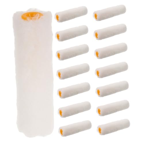 NUOBESTY 15 Stück Teiliges Mini Baumwoll Rundkopf Hochdicht Detail-roller für Möbel Wandlackierung Leicht zu Reinigen für Enge Stellen und Präzise Dekoration von NUOBESTY