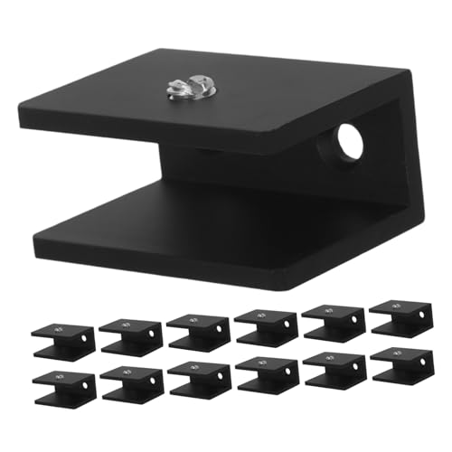 NUOBESTY 15 Stück Zimmerschrank Glasplatte Halter Regal Wandhalterung Befestigung Legierung Rechteckige Display Fixierung Wohnclips Rahmenlose Halterung Clip Modern Schwer Für von NUOBESTY