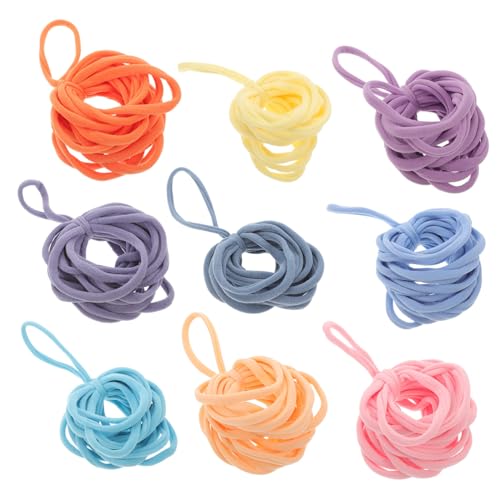 NUOBESTY 180 Stück Elastische Webschlaufen für Bunte DIY Loom Loops Nachfüllpackung für Untersetzer und Handwerksprojekte Farben von NUOBESTY