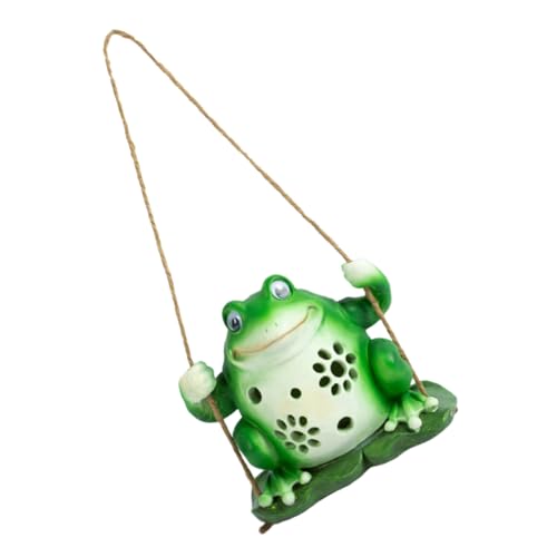 NUOBESTY 1Pc Solarleuchte Solarlampe Outdoor Frosch Gartenleuchte Hängeleuchte Für Garten Außendekor LED Solar Außendekor Solar Außenleuchte Gartenleuchten Außenlampe Grünes Harz von NUOBESTY