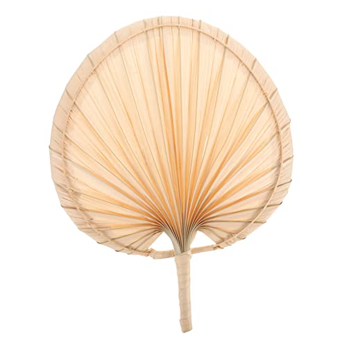 NUOBESTY 1Stücke Palmblatt Handfächer Handgefertigter Vintage Lüfter Natürlichem Material für Sommer Strand Party und Hochzeit Dekorativer und Praktischer Fächer für Kühlende Brise von NUOBESTY