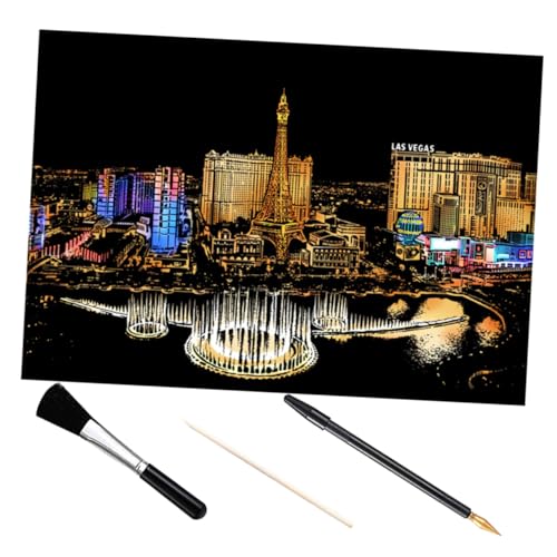 NUOBESTY 1satz Diy Kratzbild Mit Las Vegas Nocturne Kratzzeichnung Und Malpapier Bambusstick Goldverziertem Stift Und Pinsel Für Kreative Kunstprojekte NUOBESTY 1satz Diy Kratzbild Mit Las Vegas Nocturne Kratzzeichnung Und Malpapier Bambusstick Goldverziertem Stift Und Pinsel Für Kreative Kunstprojekte von NUOBESTY