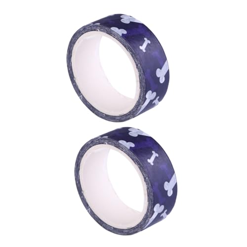 NUOBESTY 2 Rollen Halloween Washi Tape Klebeband mit Knochenmuster Selbstklebendes Papierband für DIY Bastelprojekte Langlebig Farbecht für Halloween Dekoration und Partyspaß von NUOBESTY