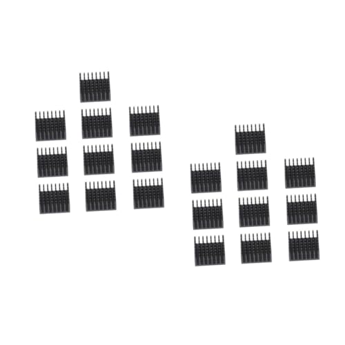 NUOBESTY 2 Sätze Aluminium Kühlkörper Wärmeableiter Für Ic Chips Leds Und Elektronik Hochwertiges Aluminium Schwarz Eloxiert Installieren Und Langlebig 10 Stück * 2 von NUOBESTY