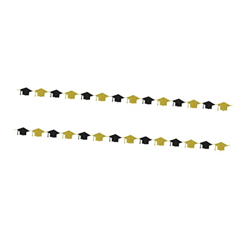 NUOBESTY 2 Sätze Glitter Abschlussbanner Teilig Bachelor Hut Girlande Papierhänger Dekoration für Abschlussfeier Innen Außen Langlebig und Wiederverwendbar Party Foto Requisite von NUOBESTY