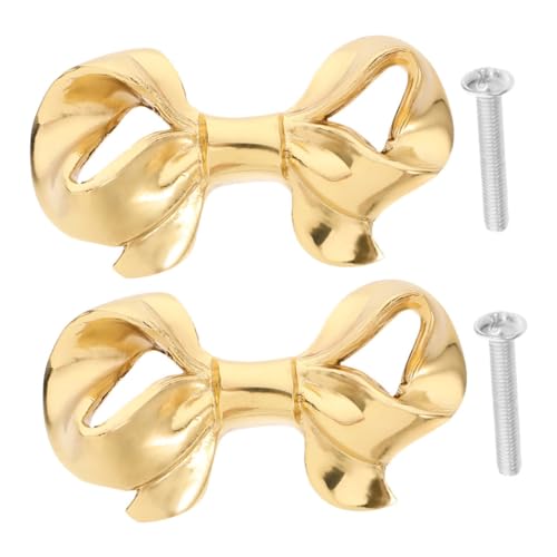 NUOBESTY 2 Sätze Robuster Messing Bowknot Schubladengriff Kleine Schrankknöpfe Einloch Metallgriffe Für Kommoden Kleiderschränke Stilvolles Design Einfache Montage von NUOBESTY