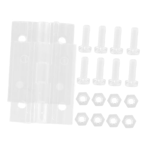 NUOBESTY 2 Sätze Transparente Acrylscharniere für Schranktüren Kleine Klappbare Flügelscharniere mit Losem Robustes PC material Selbstklebend für Präzise Organisation und Einfache von NUOBESTY