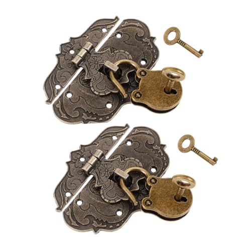 NUOBESTY 2 Sätze Vintage Bärenförmige Vorhängeschlösser und Schnappverschlüsse für Holzboxen Dekorative Antik design Verriegelungen mit Schlüssel für Schmuckkästen Tagebücher Handtaschen NUOBESTY 2 Sätze Vintage Bärenförmige Vorhängeschlösser und Schnappverschlüsse für Holzboxen Dekorative Antik design Verriegelungen mit Schlüssel für Schmuckkästen Tagebücher Handtaschen von NUOBESTY