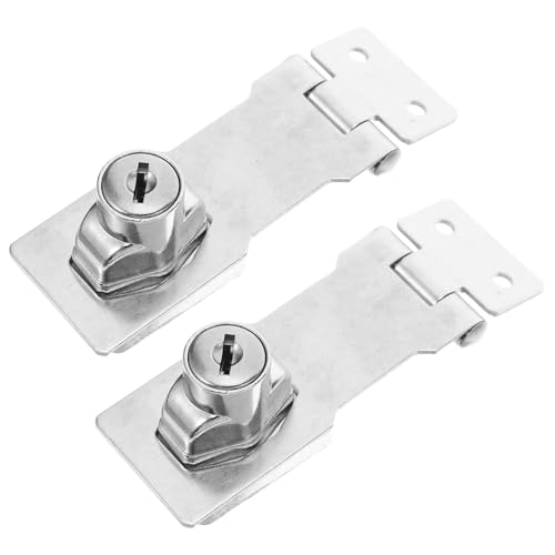 NUOBESTY 2 Satz Edelstahl Hasp Schloss mit Schlüssel Verstärktes Diebstahlschutz design Klappbarer Riegel Korrosionsbeständig Robust für Schuppen Tore Schränke und Werkzeugkästen NUOBESTY 2 Satz Edelstahl Hasp Schloss mit Schlüssel Verstärktes Diebstahlschutz design Klappbarer Riegel Korrosionsbeständig Robust für Schuppen Tore Schränke und Werkzeugkästen von NUOBESTY