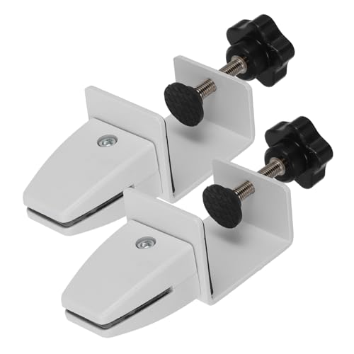 NUOBESTY 2 Stück Aluminium Schreibtisch Trennwand Clip Lochfreie Verstellbare Tischhalterung für Büro und Heimarbeitsplatz Stabile Tischklemme mit Verdickter Basis zur Sicheren Befestigung von NUOBESTY