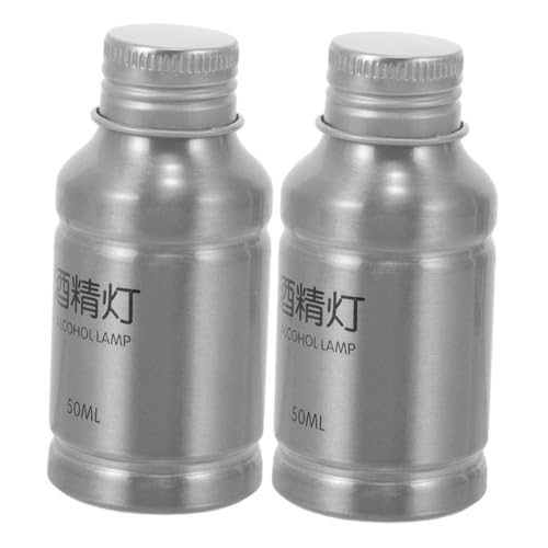 NUOBESTY 2 Stück Aluminiumlegierung Tragbarer Alkoholbrenner Leichter Outdoor Camping Spirituskocher Vielseitig für Picknick und Labor Kompakt Robust und Stilvoll Silberfarben von NUOBESTY