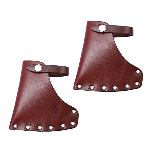 NUOBESTY 2 Stück Axe Blade -Schutzabdeckung Camping im Freien Beil groß Rindsleder Brown von NUOBESTY