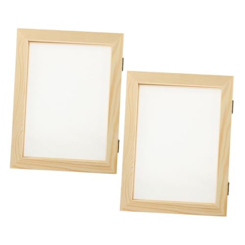 NUOBESTY 2stücke Papierherstellungsrahmen Aus Holz Bastel-papierherstellungsset Für Junge Mädchen DIY-papierherstellung Mit Holzrahmen Papierform Zum Selbermachen von NUOBESTY