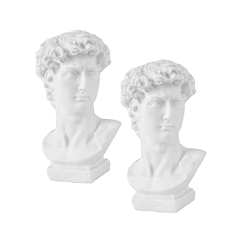 NUOBESTY 2 Stück David Statue Night Light Schlafzimmerlampen kleine Nachttischlampe Nachtlampen Lampe Schlafzimmer kleine Lampe für die Küchentheke Nachtlicht am Bett Plastik Weiß von NUOBESTY