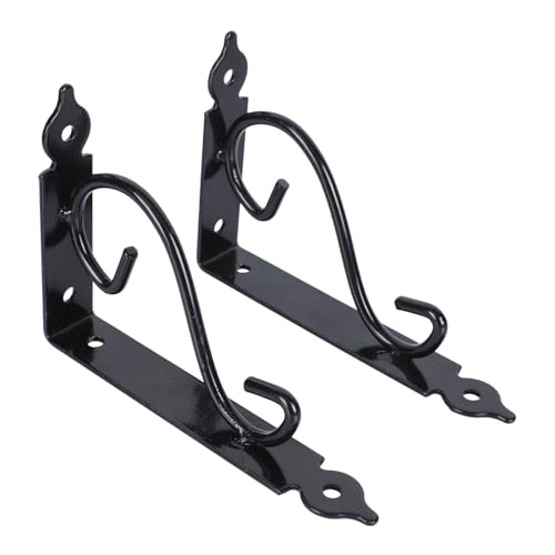 NUOBESTY 2 Stück Eisen Wandhalterung Dreieckiger Regalträger aus Schwerlast Winkelkonsole für DIY Offene Ablagen Robuste Wandstütze Einfache Montage Lang Schwarz von NUOBESTY