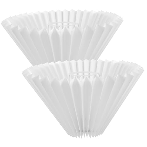 NUOBESTY 2 Stück Haushalts Lampenschirm aus Stoff Plissee Lampenschirm Abdeckung Sanfte Lichtstreuung Einfache Installation Eleganter Tischlampen Schirm für Wohnzimmer und Schlafzimmer von NUOBESTY