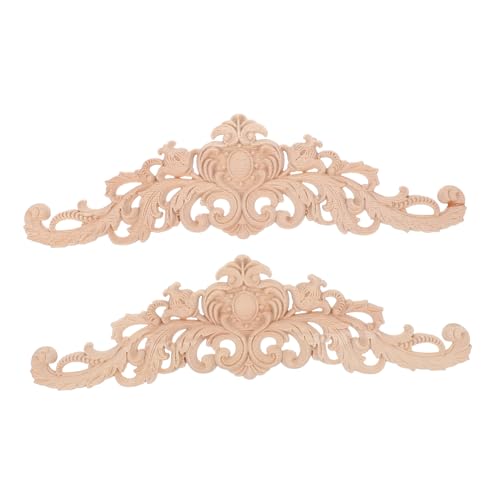 NUOBESTY 2 Stück Holzornamente Möbel Unbemalte Holzapplikationen Vintage Holzverzierungen für DIY Möbeldesign Retro Holzdekals für Zuhause und Schrankdeko NUOBESTY 2 Stück Holzornamente Möbel Unbemalte Holzapplikationen Vintage Holzverzierungen für DIY Möbeldesign Retro Holzdekals für Zuhause und Schrankdeko von NUOBESTY