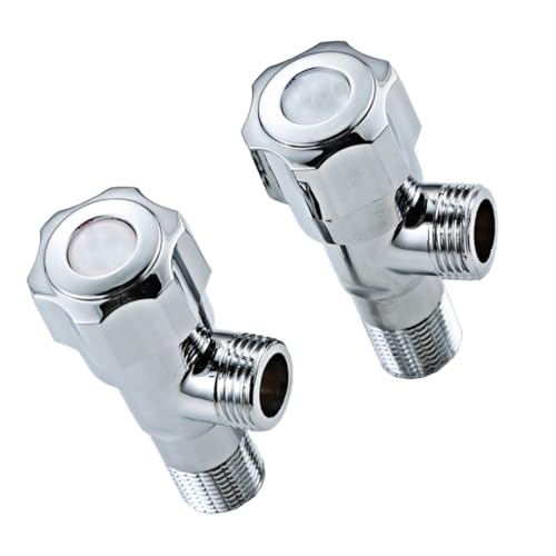 NUOBESTY 2 Stück Kupfer winkelabsperrventil Dreieckig Dickes Material Hitzebeständig für Warm Kaltwasser Geeignet für Bad Wc Waschbecken und Heißwasserbereiter von NUOBESTY