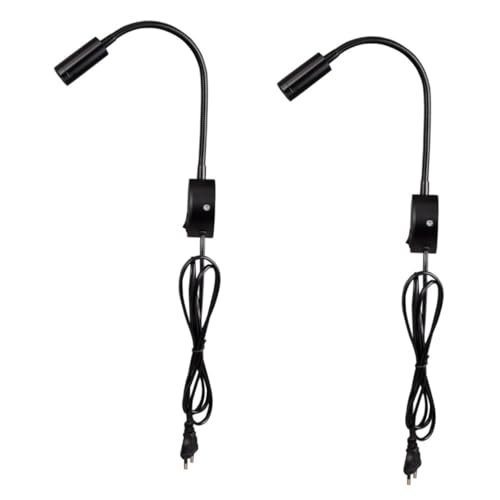 NUOBESTY 2 Stück LED Wandleselampe Schwarz mit Flexiblem Schwanenhals Schmaler LED für Angenehmes Lesen Wandmontage oder Am Bett Dimmbar Sanftes Licht für Schlafzimmer und Arbeitszimmer von NUOBESTY