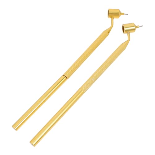 NUOBESTY 2 Stück Lackstift füllen Lackausbesserungspinsel Pinsel streichen Stift Pinsel malen Autolack-Teststift Ausbesserungslack für Autos Auto -Details Kleiner Pinsel Aluminium Golden von NUOBESTY