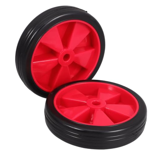 NUOBESTY 2 Stück Luftkompressor Räder Ersatz Verschleißfestes Rotes Gummi Kunststoff Rad mit Schrauben für Kompressor und Langlebige Outdoor Nutzung von NUOBESTY