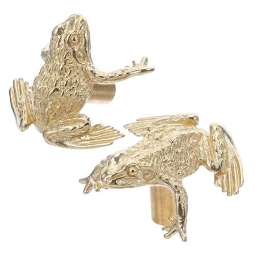 NUOBESTY 2 Stück Messing Frosch Türknöpfe Schubladengriffe Vintage Tier Möbelhardware für Schränke Kommoden Kleiderschränke von NUOBESTY