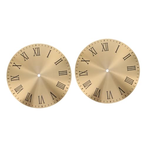 NUOBESTY 2 Stück Metall Römische Uhrplatte Wanduhren Uhr Moderne Römische Ziffern Uhr Retro Küchenuhren Wanduhr Zifferblatt Ersatz Uhr Ersatzmechanismus Uhrteil von NUOBESTY