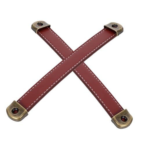 NUOBESTY 2 Stück PU Möbelgriff Vintage Stil Strapazierfähige PU Ledergriffe für Schrank Schublade Koffer Kommode Einfache Montage Vielseitig für Küche Badezimmer Schlafzimmer von NUOBESTY