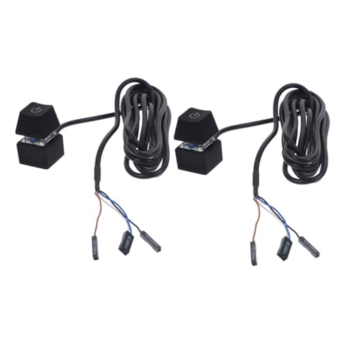 NUOBESTY 2 Stück Power Button Verlängerungskabel für Computer Vielseitig Einsetzbar für Internetcafés Home Office Desktop Pcs Einfache Steuerung Netzschalters von NUOBESTY