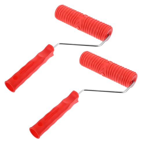 NUOBESTY 2 Stück Silikon-diatom Schlamm Strukturroller mit Ergonomischem Griff Geradliniges Muster für Wand Möbeldekoration Vielseitiger Wassertextur-dekorroller für DIY Kunst und von NUOBESTY