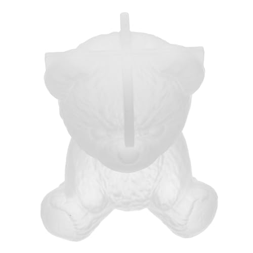 NUOBESTY 2 Stück Silikonform tragen Bär Backform Kerzen machen Form Bär Silikonformen für Fondant Bärenformen aus Silikon Bärenharzformen Cupcake-Topper-Form Harzform tragen Kieselgel Weiß von NUOBESTY