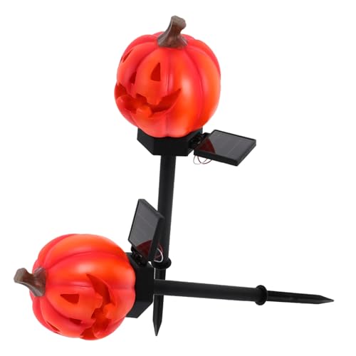 NUOBESTY 2 Stück Solar Halloween Kürbis Gartenleuchten Dekorative Außenlampe für Garten Weg und Terrasse Installieren für und Stimmungsvolle Beleuchtung von NUOBESTY