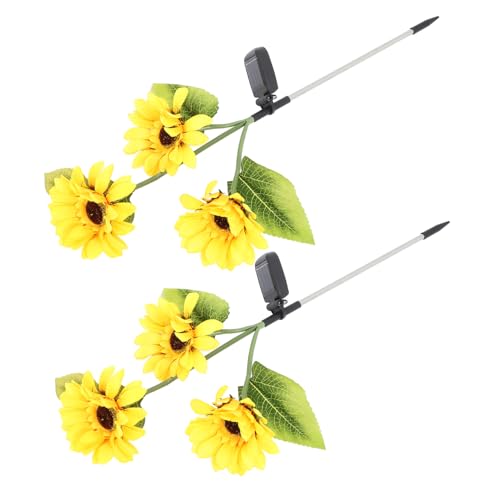 NUOBESTY 2 Stück Solarlampe Solar LED Gartenlampe für Außenbereich Dekorative Blumenleuchte für Garten Rasen von NUOBESTY