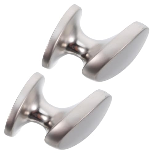 NUOBESTY 2 Stück Teiliges E-förmige Schubladenknöpfe aus Zinklegierung Ergonomische Einloch-küchen Badmöbelgriffe Komfortabler Griff Europäischer Stil Silberfarben für Kleiderschrank von NUOBESTY