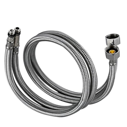 NUOBESTY 2 Stück Teiliges Edelstahl Flexibler Wasserzulaufschlauch für Wasserhahn und Duscharmatur Korrosionsbeständig Druckfest Geeignet für Warm Kaltwasseranschluss im Bad und von NUOBESTY